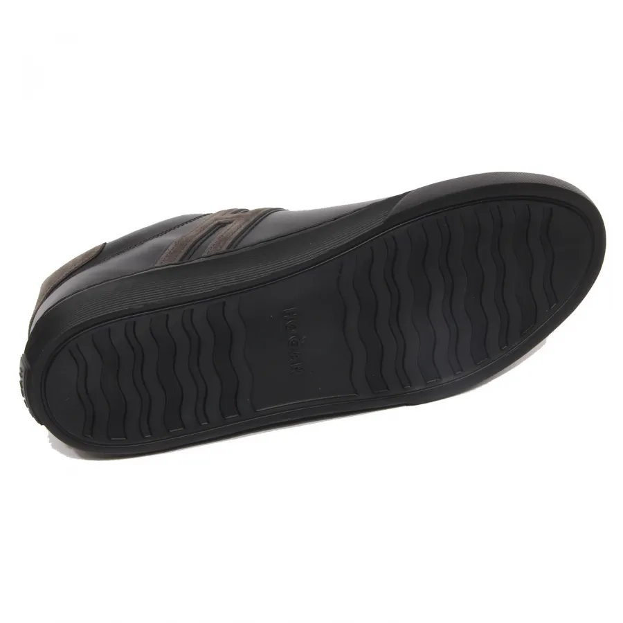 G2640 sneaker uomo HOGAN H365 black leather shoe man