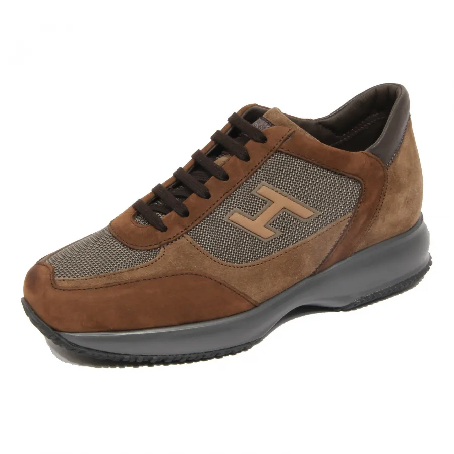 G3604 sneaker uomo HOGAN INTERACTIVE brown suede/fabric shoes men