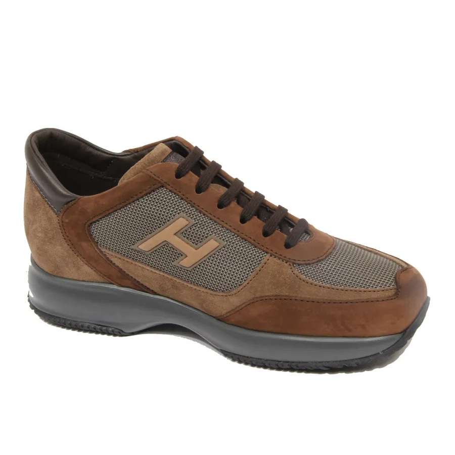 G3604 sneaker uomo HOGAN INTERACTIVE brown suede/fabric shoes men
