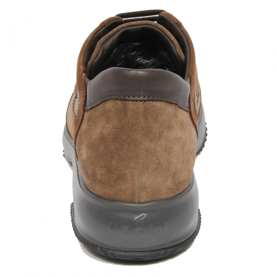 G3604 sneaker uomo HOGAN INTERACTIVE brown suede/fabric shoes men