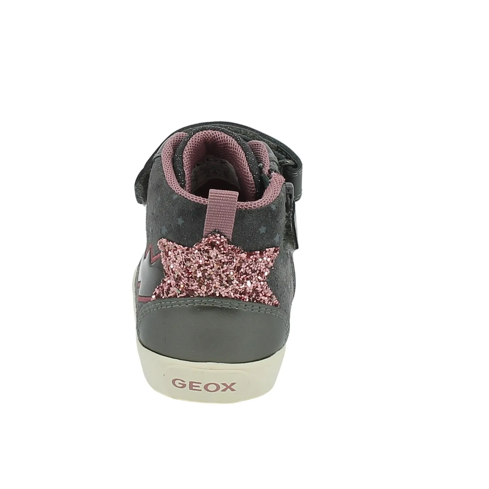Geox  Sneaker grigia e rosa con fulmine 