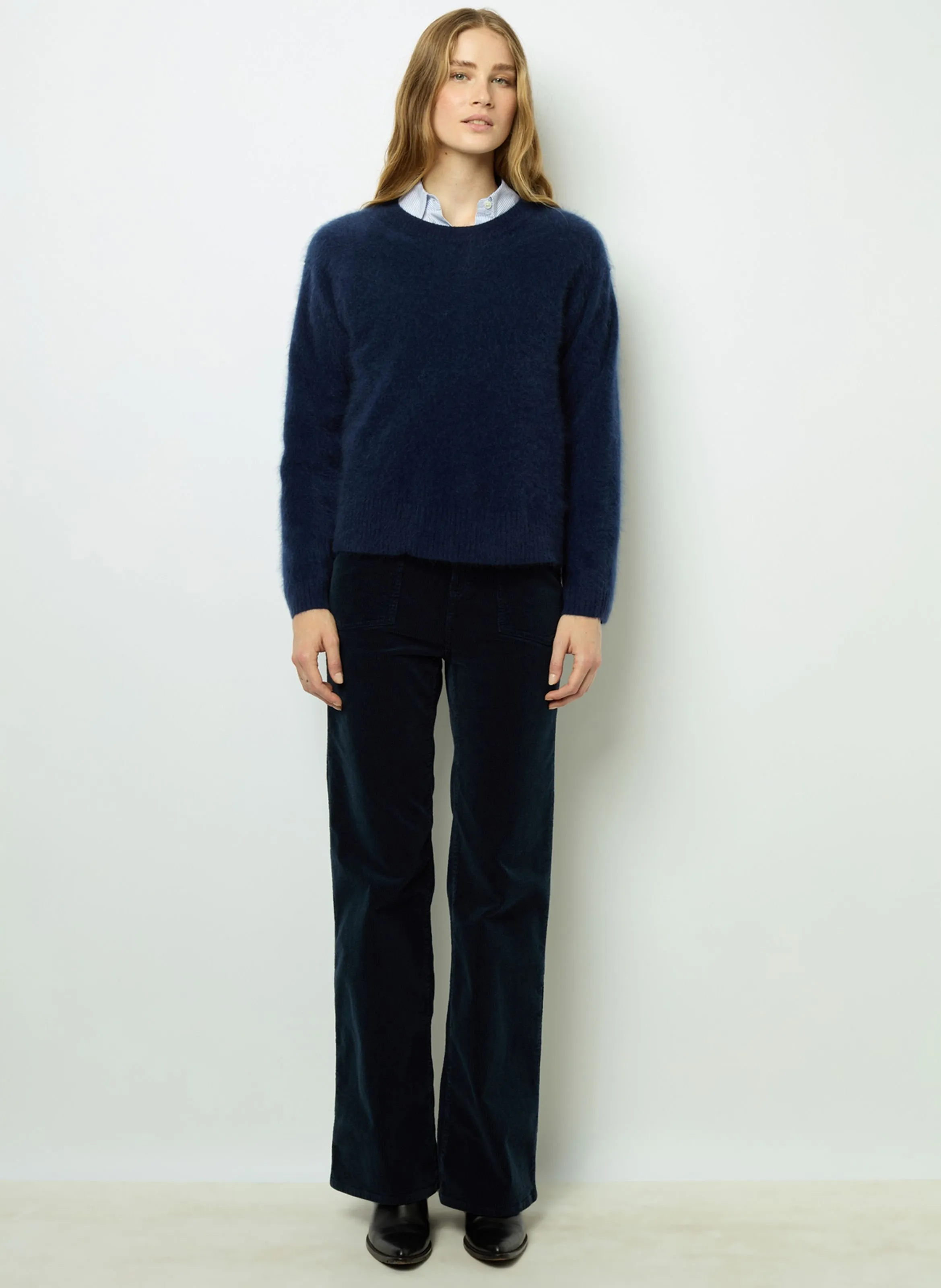  GERARD DAREL   JASMINA - Maglione girocollo a maniche lunghe in cashmere spazzolato | Blu