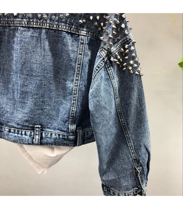 Giacca denim studded