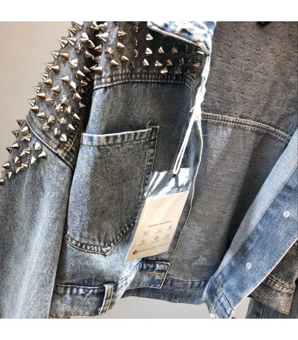 Giacca denim studded