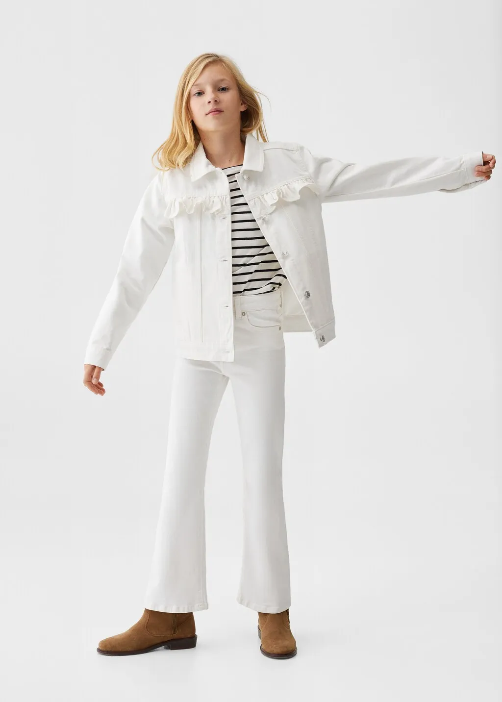 Giacca jeans volant