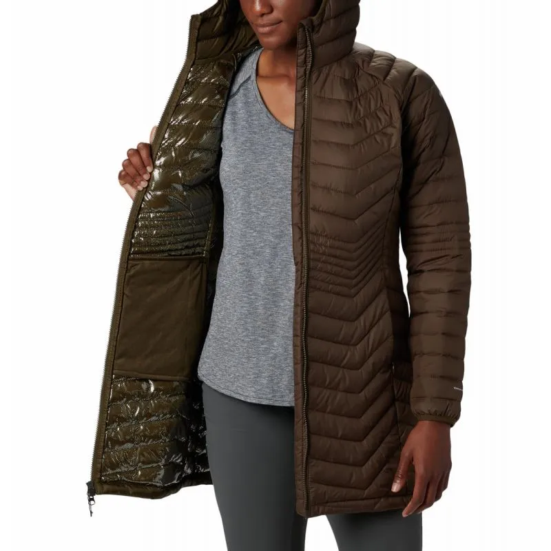 Giacca lunga da donna Columbia Powder Lite Mid (verde oliva)