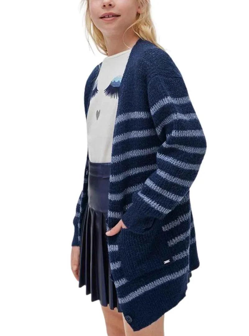 Giacca Mayoral Tricot Blu Navy per Bambina