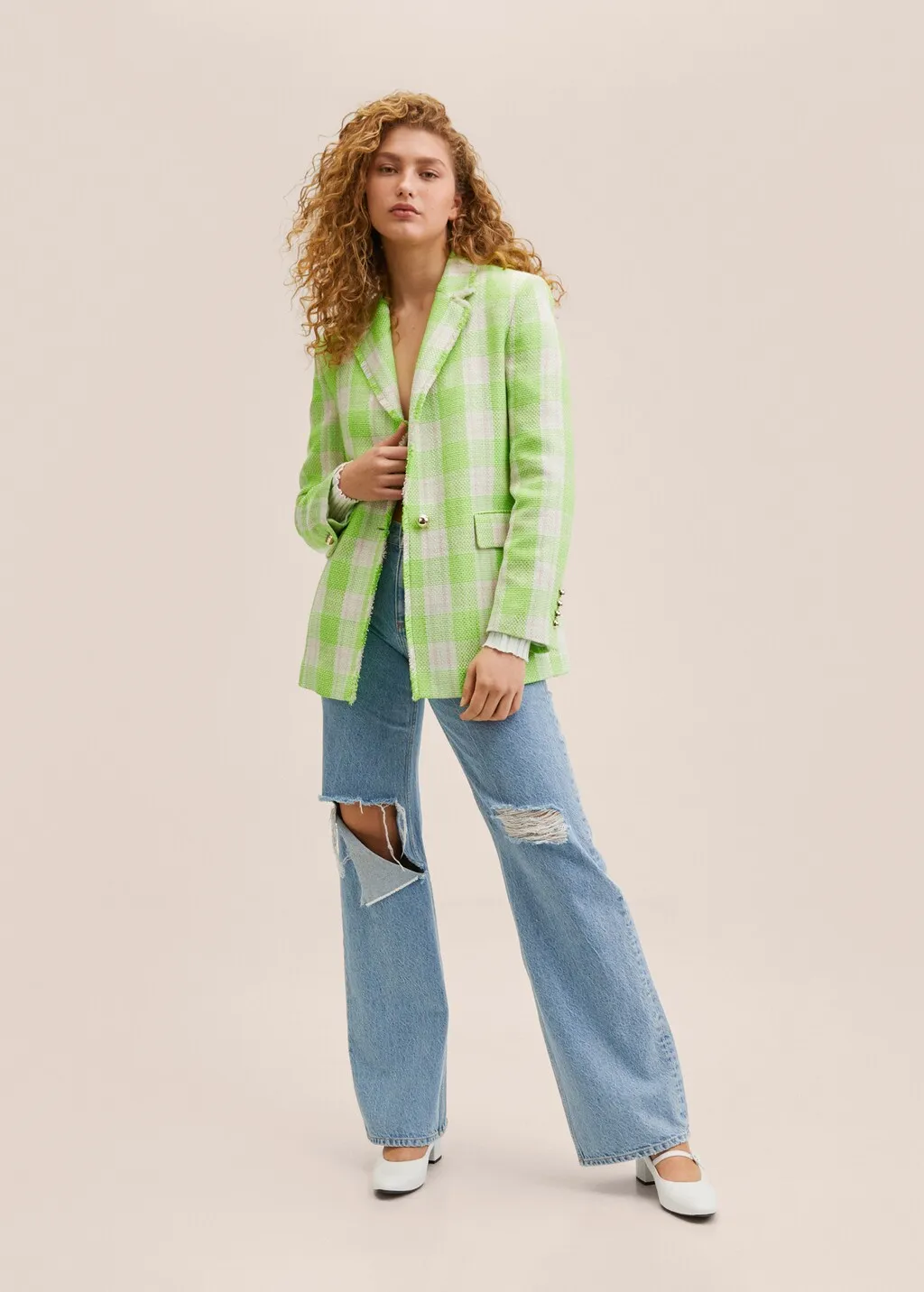 Giacca tweed quadri