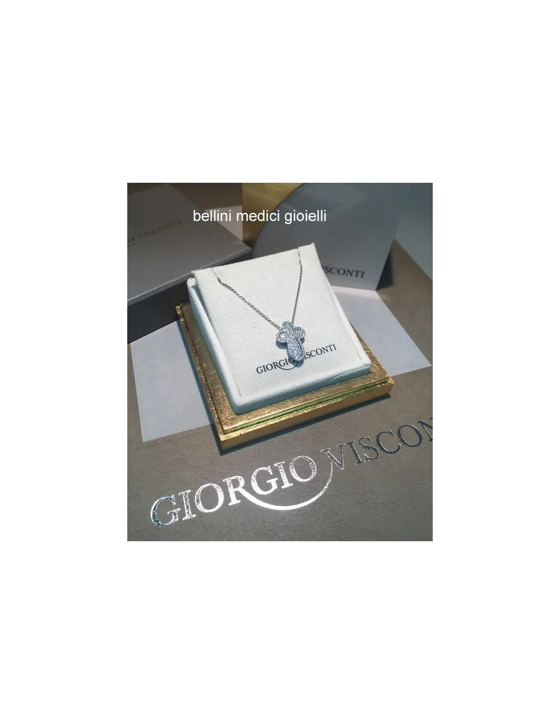 Girocollo con  croce in brillanti di Giorgio Visconti