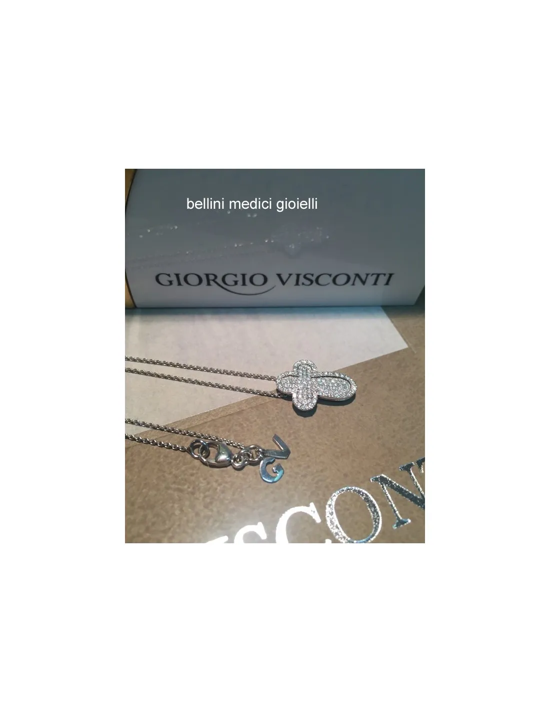 Girocollo con  croce in brillanti di Giorgio Visconti