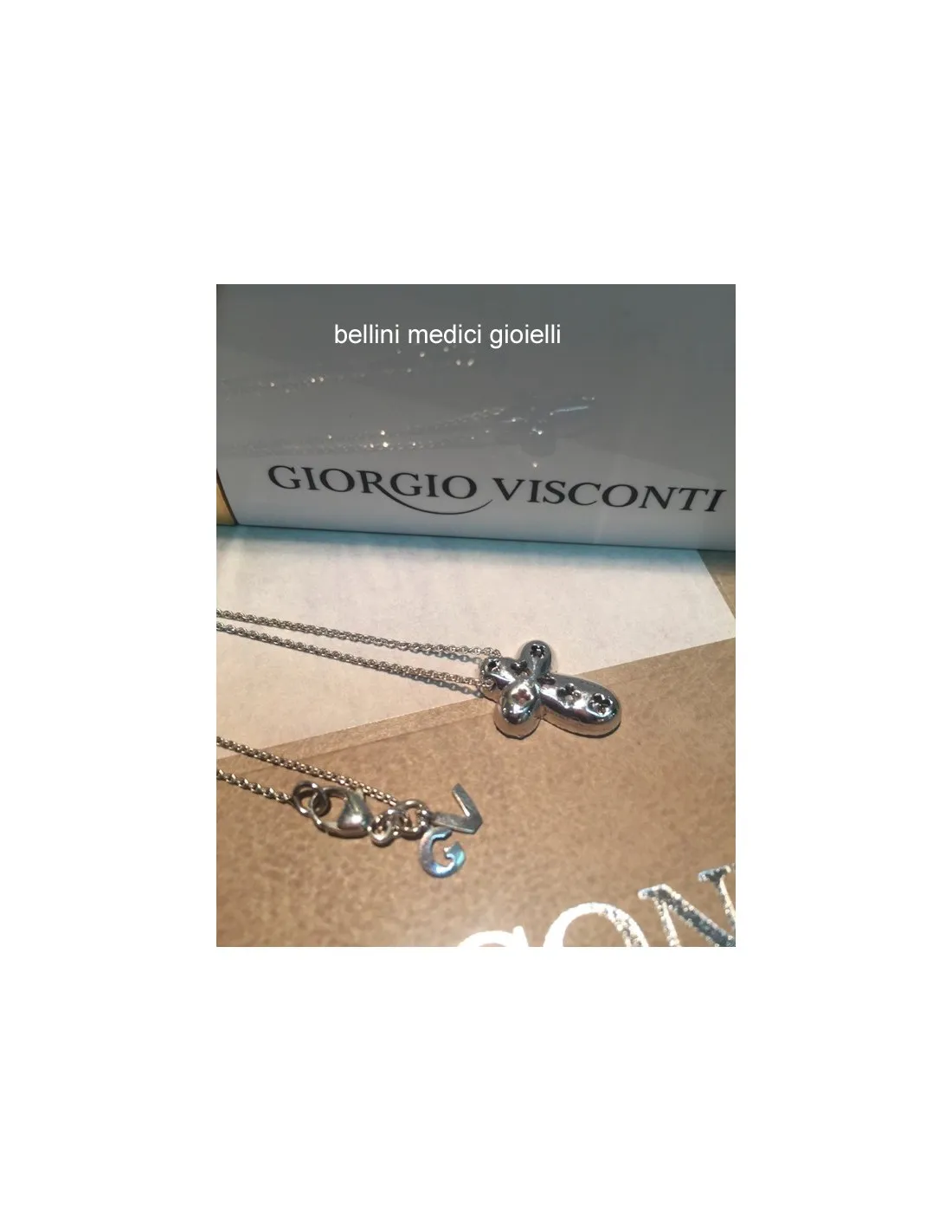 Girocollo con  croce in brillanti di Giorgio Visconti
