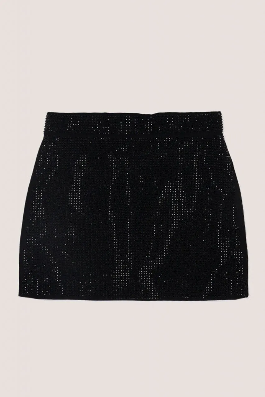 Gonna bambina con strass Nero