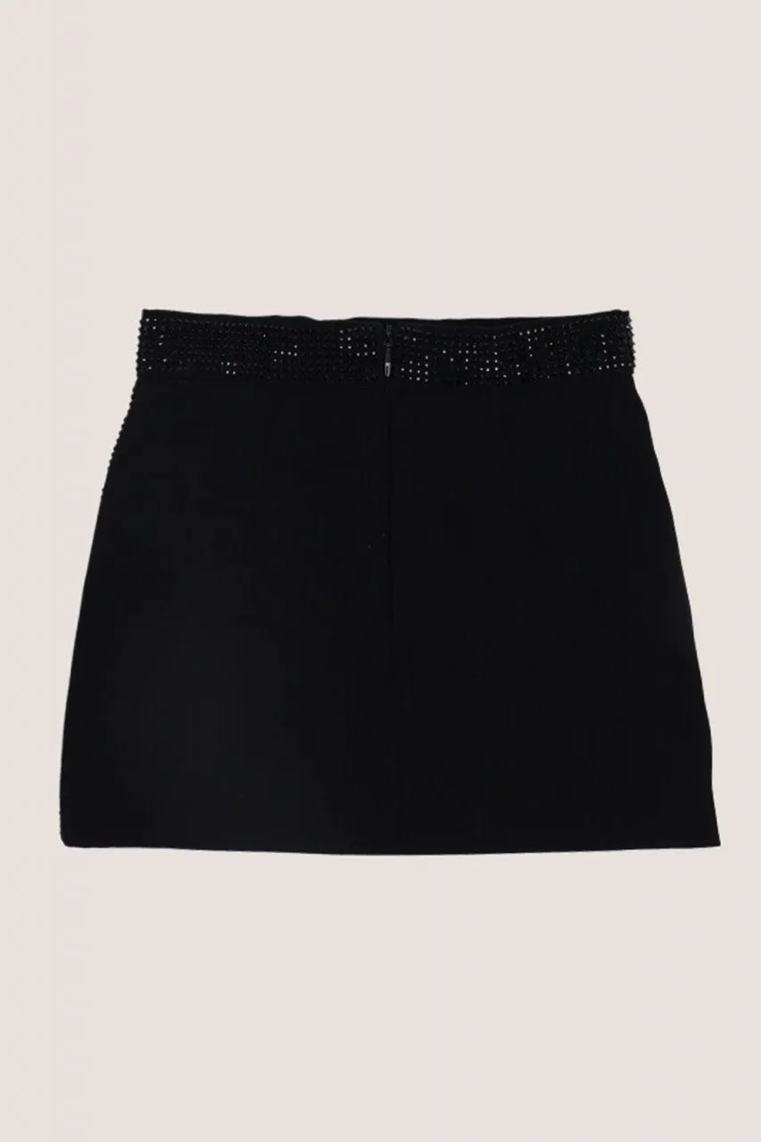 Gonna bambina con strass Nero