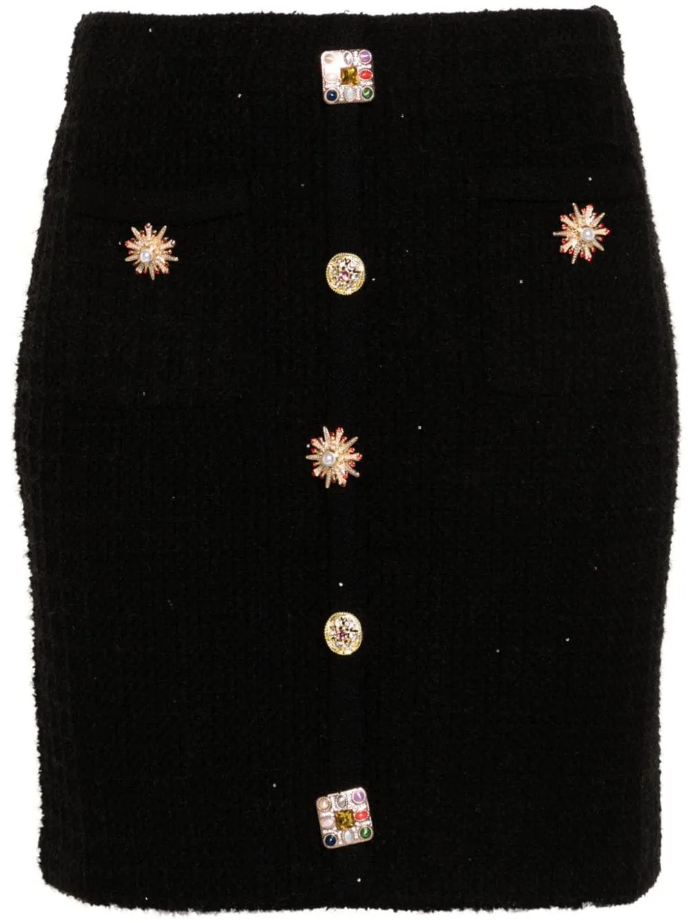 Gonna con decorazioni di cristalli in nero Self-Portrait - donna