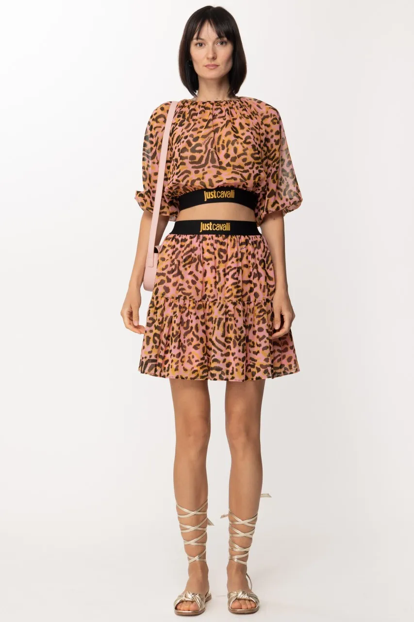 Gonna con stampa maculata Rose