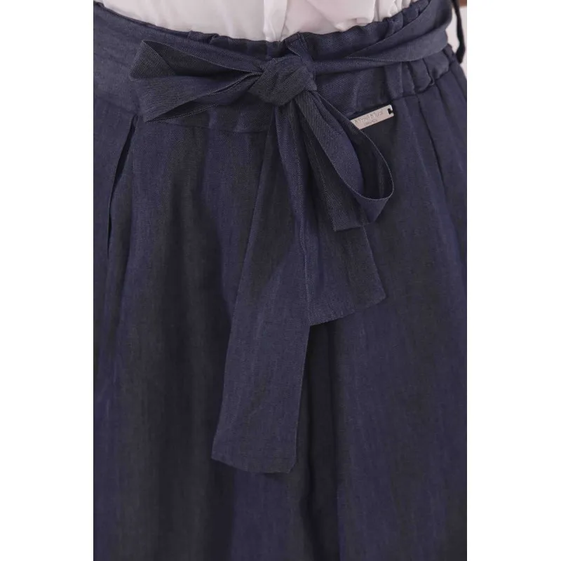 GONNA LONGUETTE IN CHAMBRAY BLU
