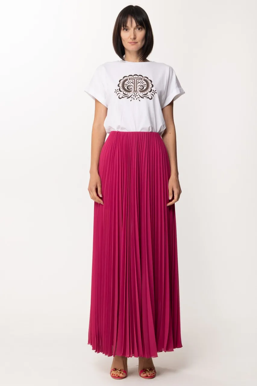 Gonna lunga plissettata Ceremony Fuchsia