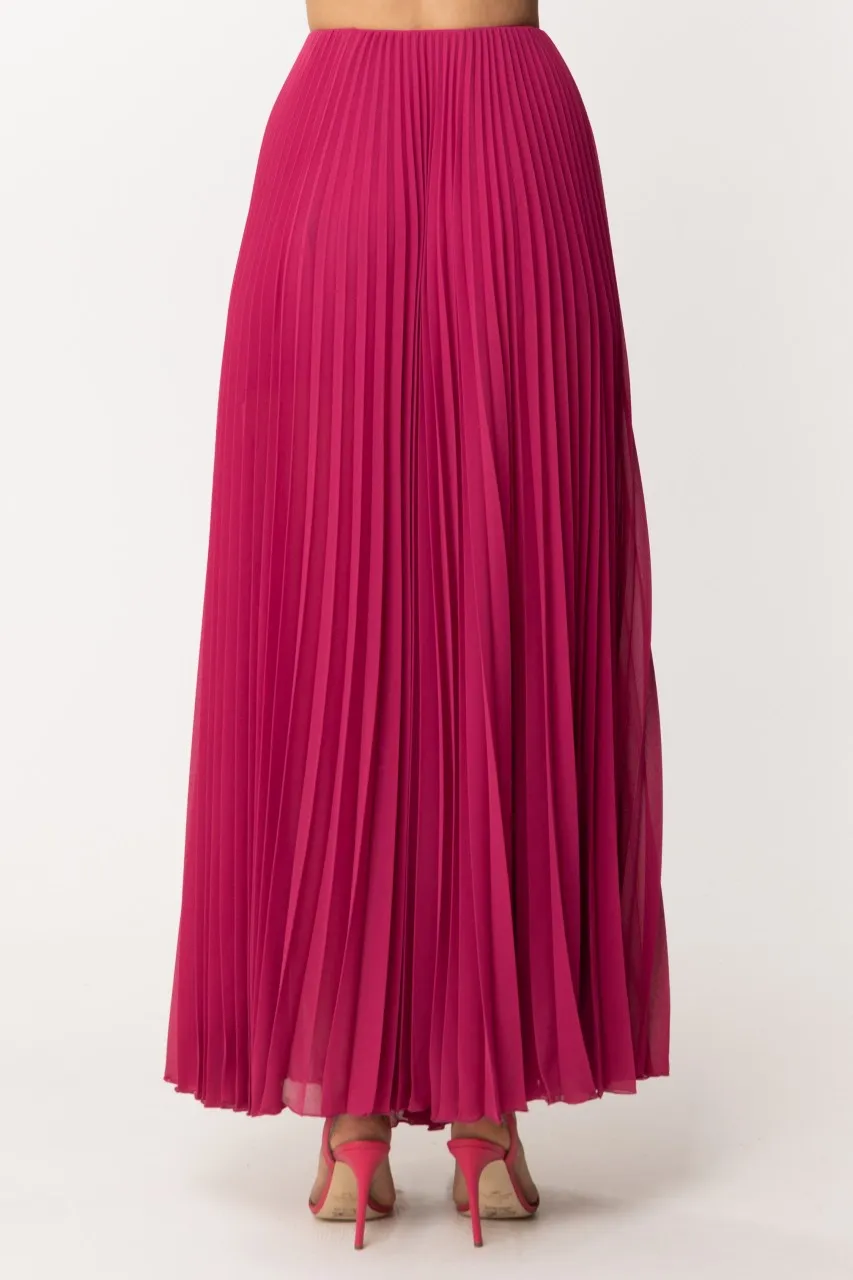 Gonna lunga plissettata Ceremony Fuchsia