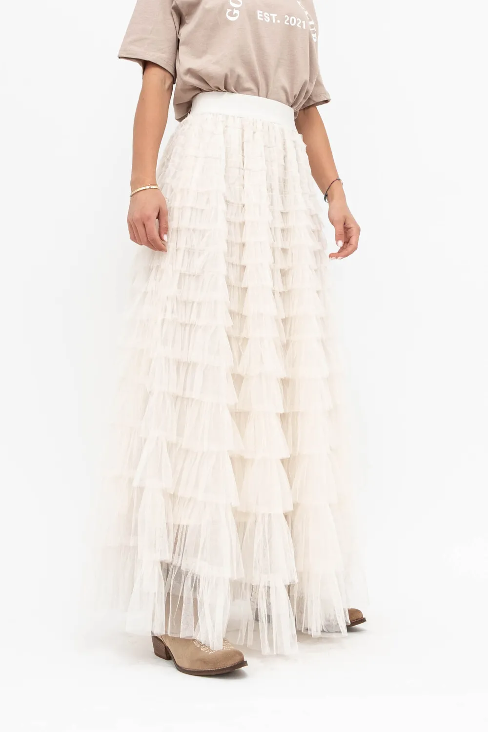 GONNA LUNGA TULLE MINI  BALZE