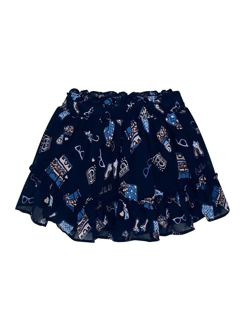 Gonna Mayoral Chiffon stampato Blu Navy Per Bambin