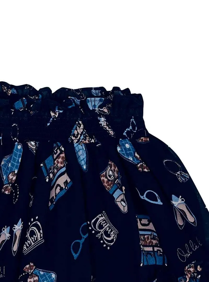 Gonna Mayoral Chiffon stampato Blu Navy Per Bambin