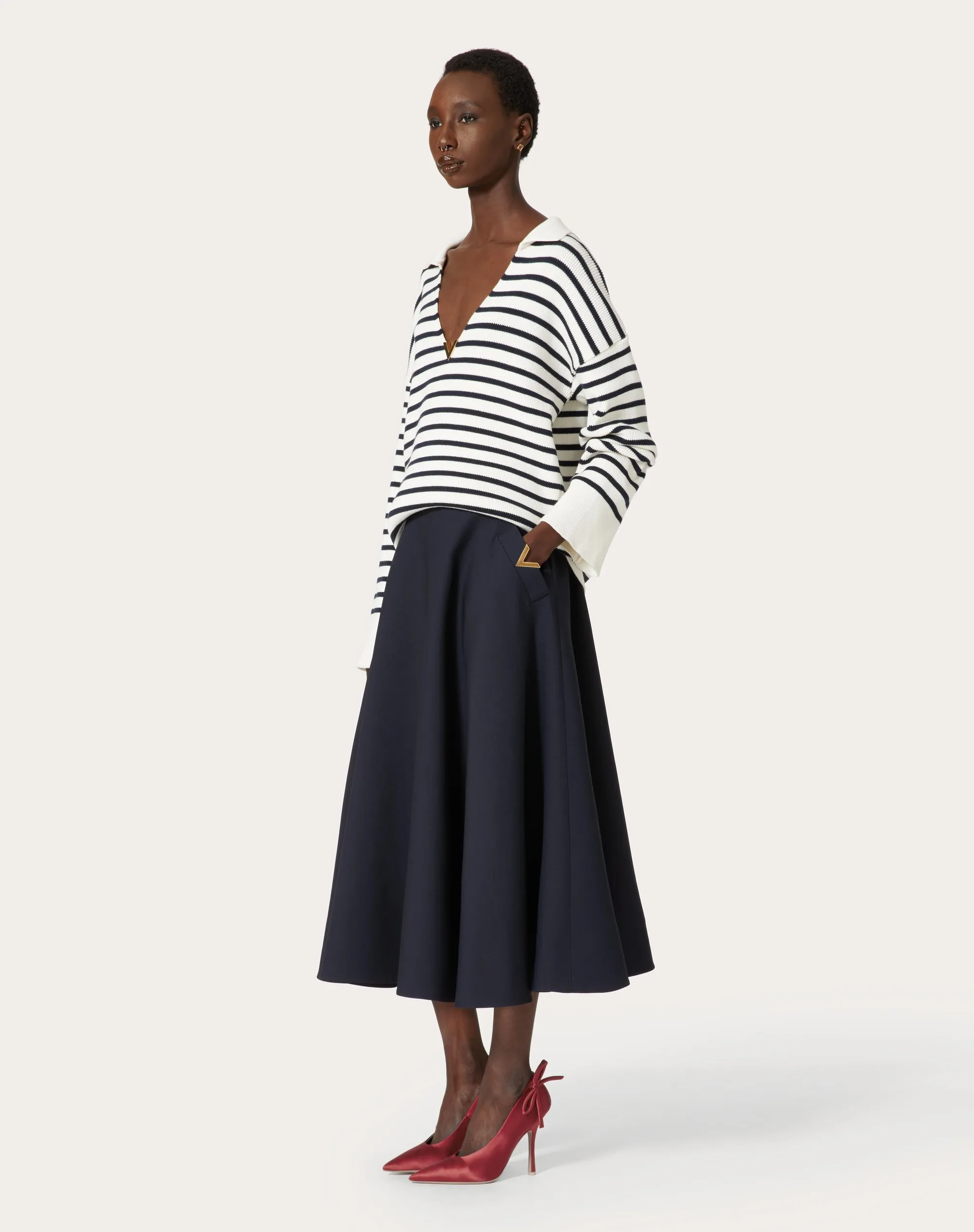 GONNA MIDI IN CREPE COUTURE