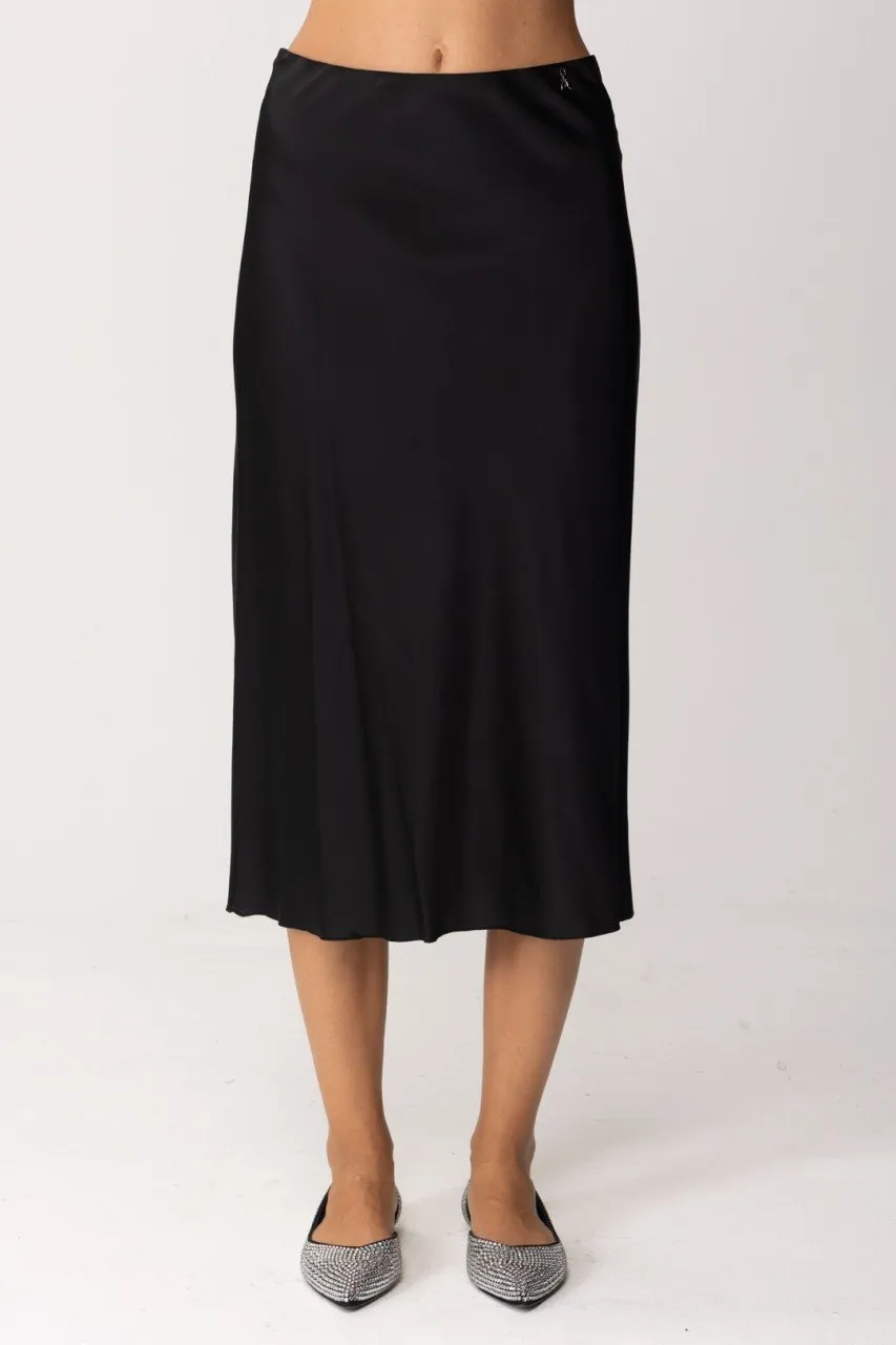 Gonna midi in raso Nero