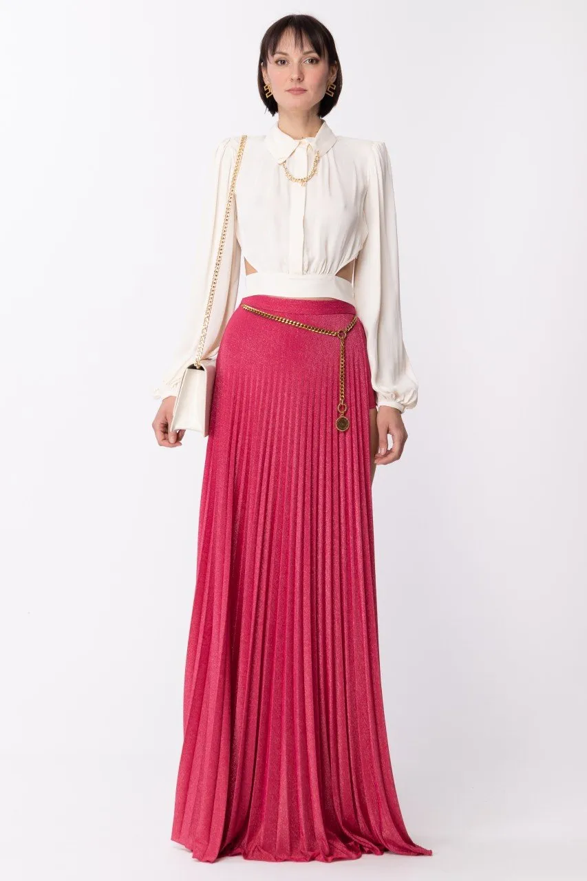 Gonna plissettata in lurex Fuxia
