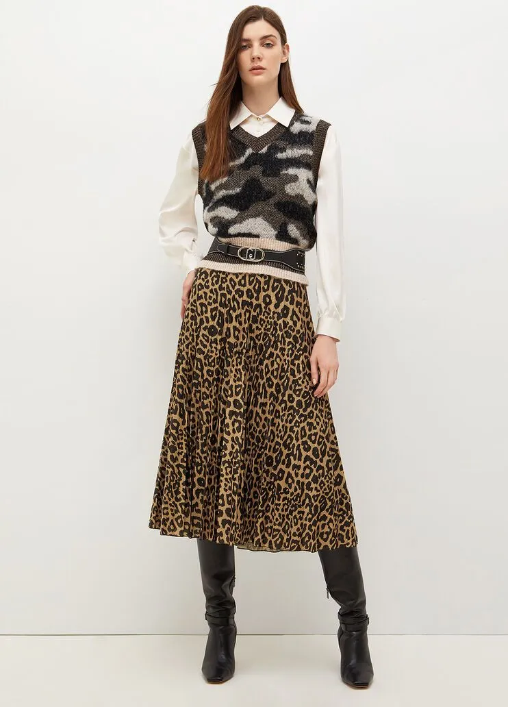 Gonna plissé animalier liu jo