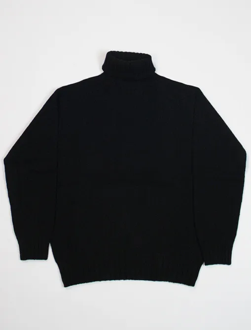 Harley of Scotland maglione a collo alto L38745 Black