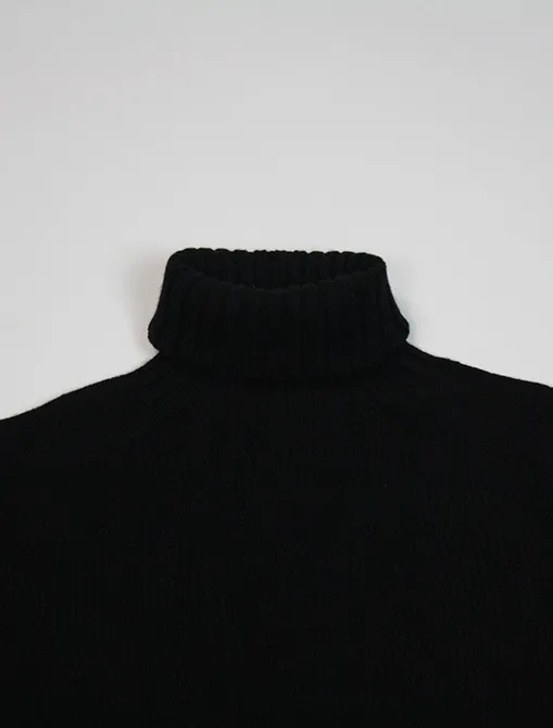 Harley of Scotland maglione a collo alto L38745 Black