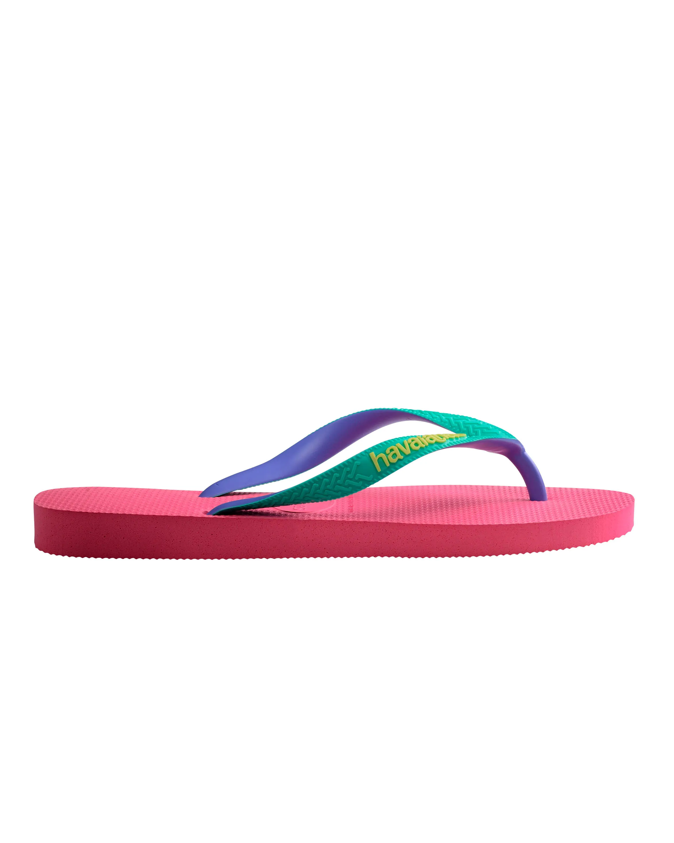 Havaianas Top Mix fucsia con fascetta verde acqua e viola e logo giallo 34-36
