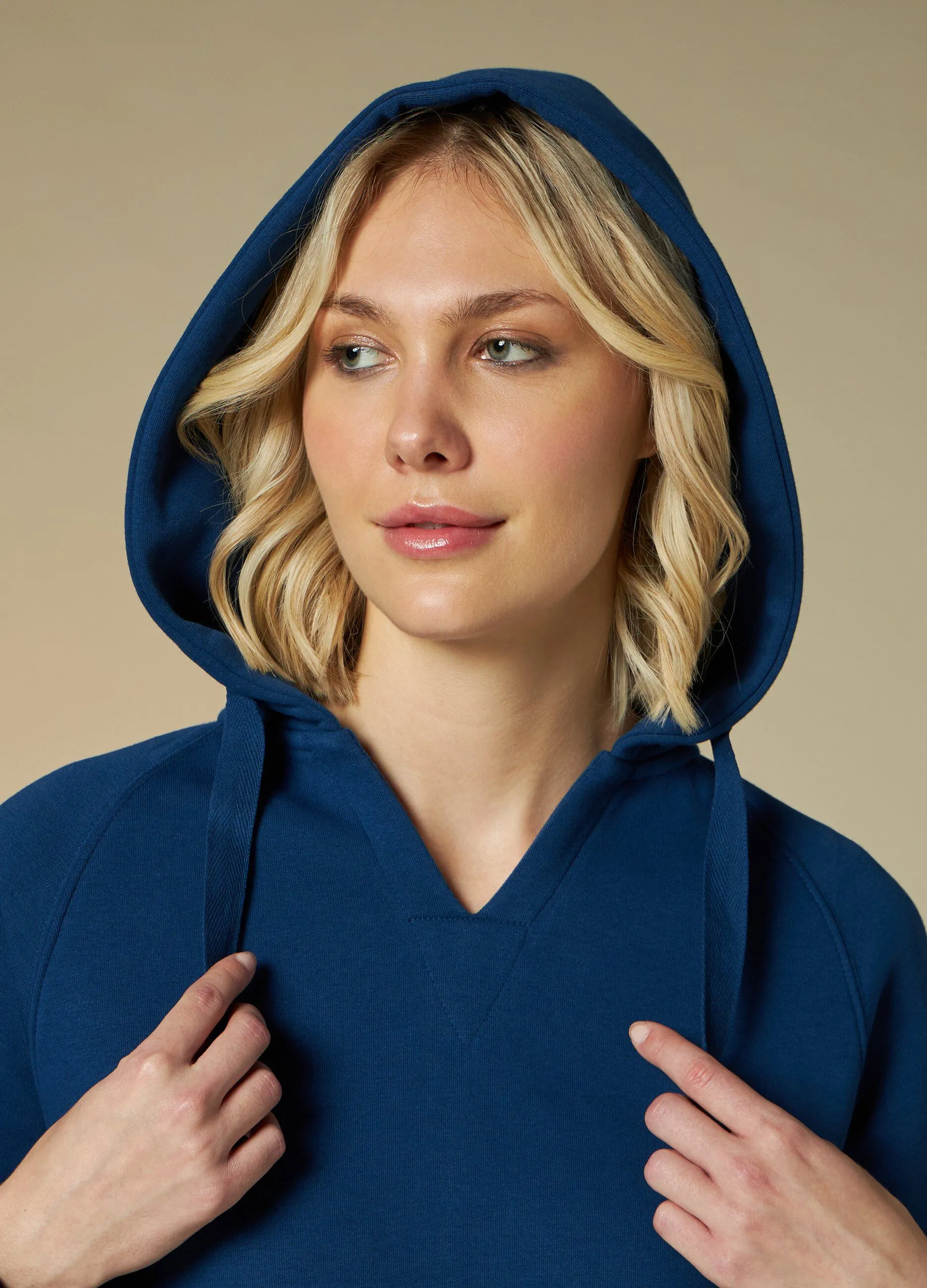 HOLISTIC  Felpa in misto cotone con scollo a V donna