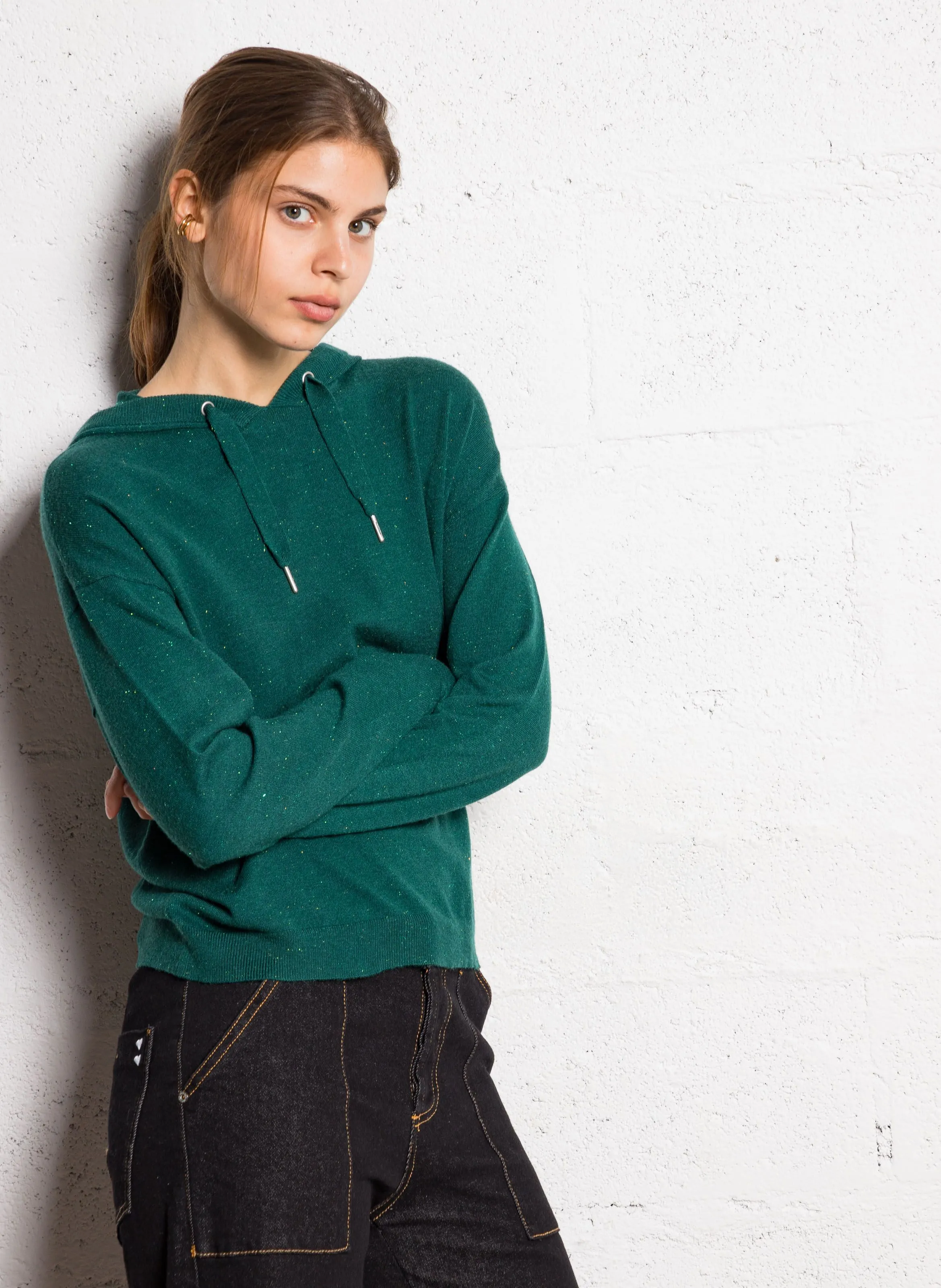  I CODE   Maglione con cappuccio | Verde