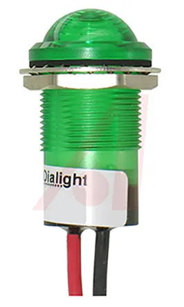 Indicatore da pannello Dialight Verde  a LED, 5V cc, IP67, Sporgente, foro da 17.5mm