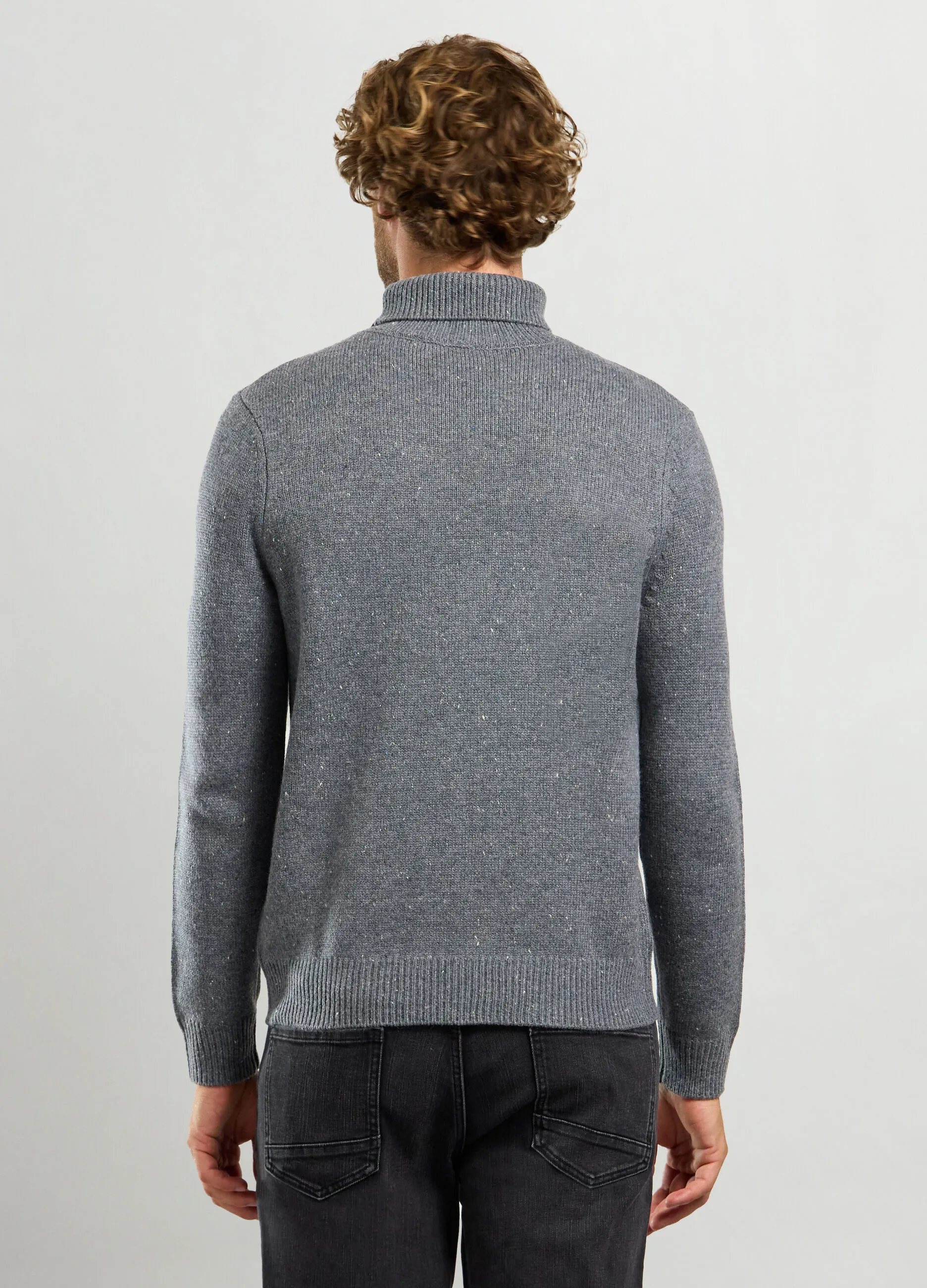 J. HART & BROS  Maglione collo alto maglia rasata uomo