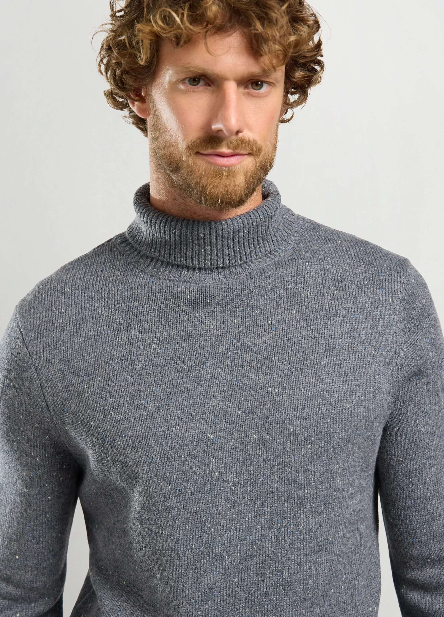 J. HART & BROS  Maglione collo alto maglia rasata uomo