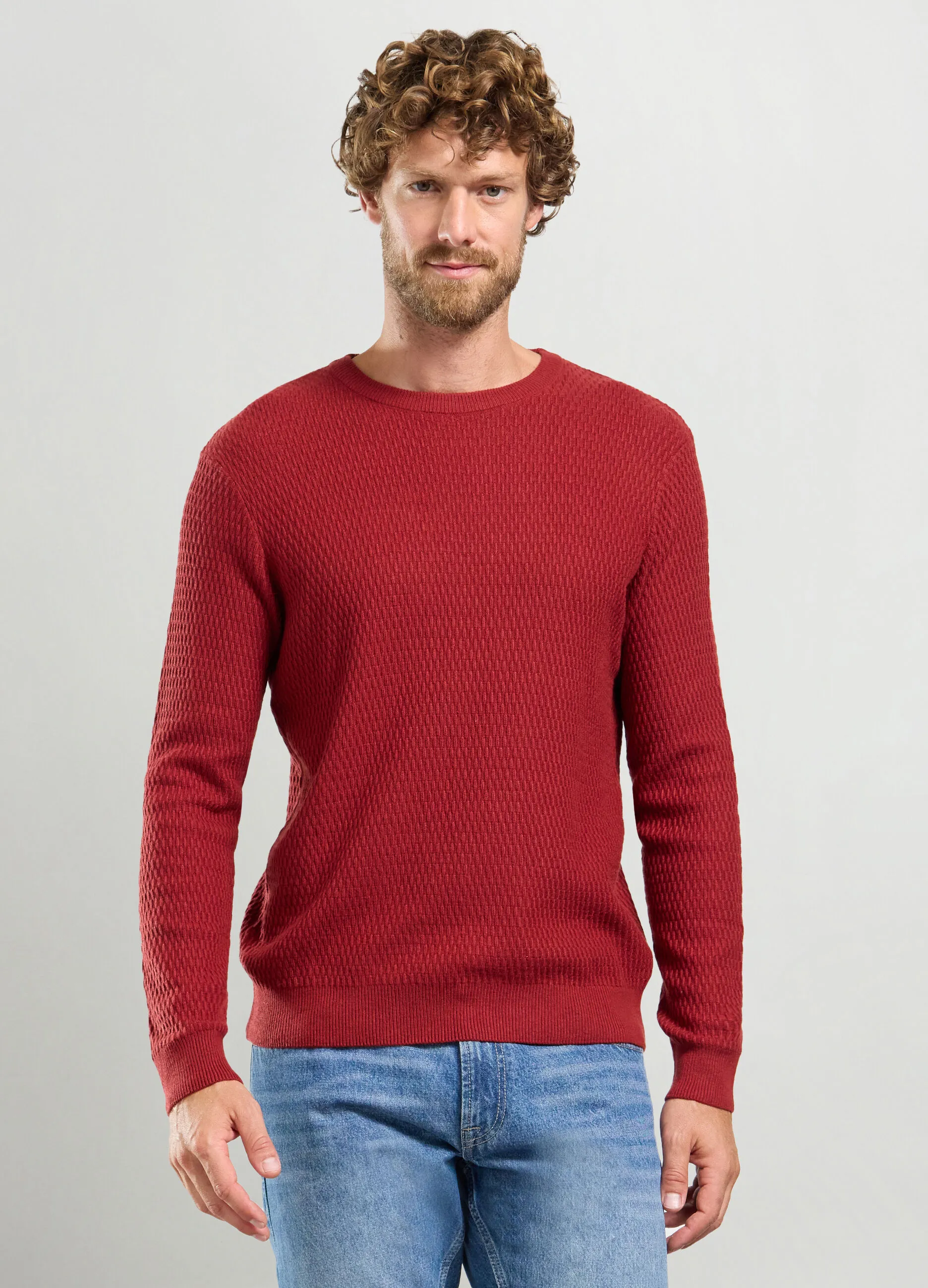 J. HART & BROS  Maglione girocollo in maglia operata uomo