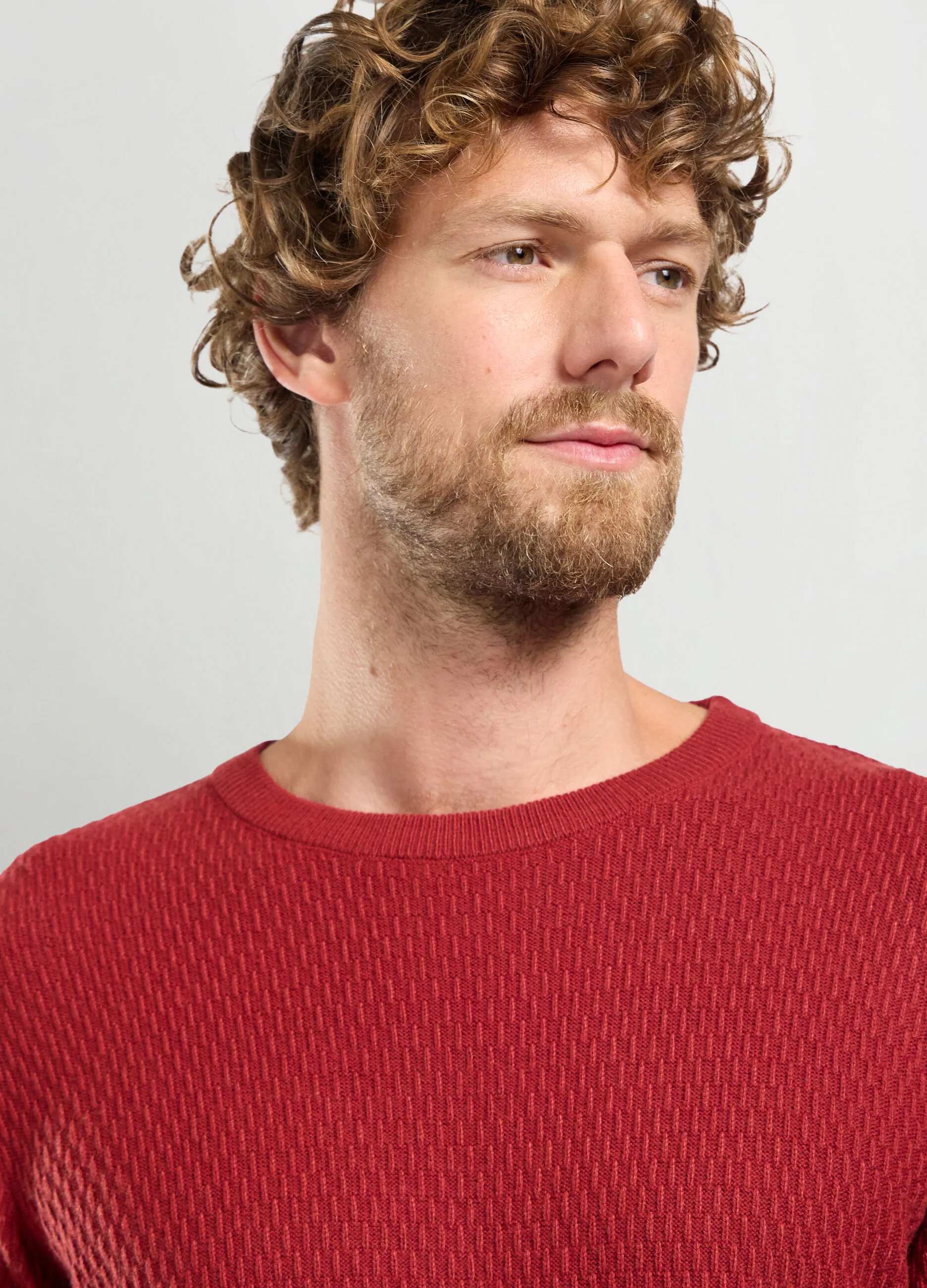 J. HART & BROS  Maglione girocollo in maglia operata uomo