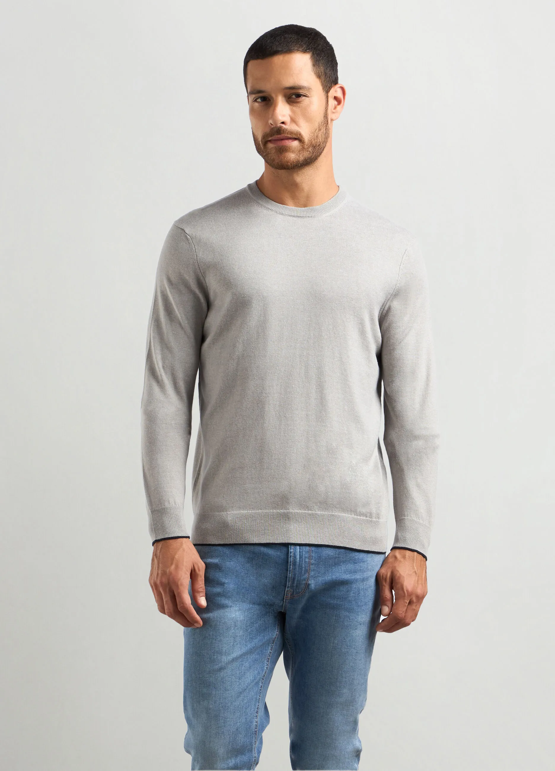 J. HART & BROS  Maglione girocollo misto cotone uomo