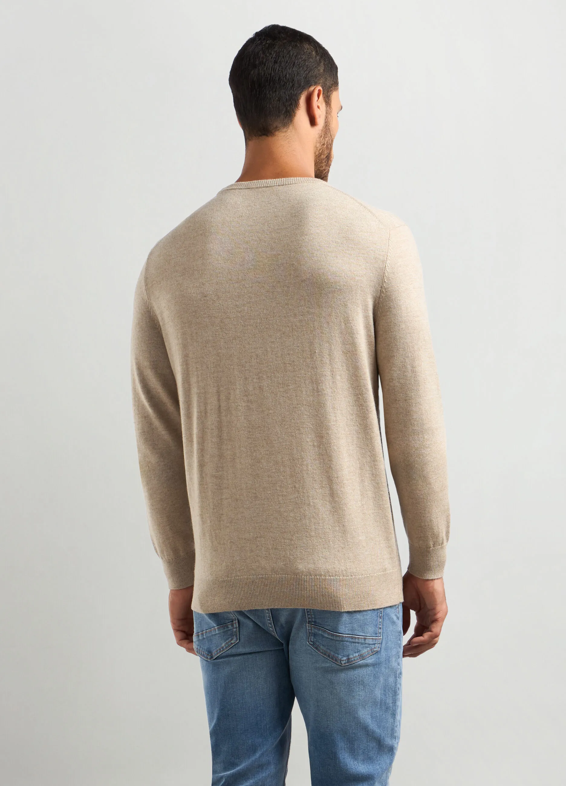 J. HART & BROS  Maglione girocollo misto lana e cashmere uomo