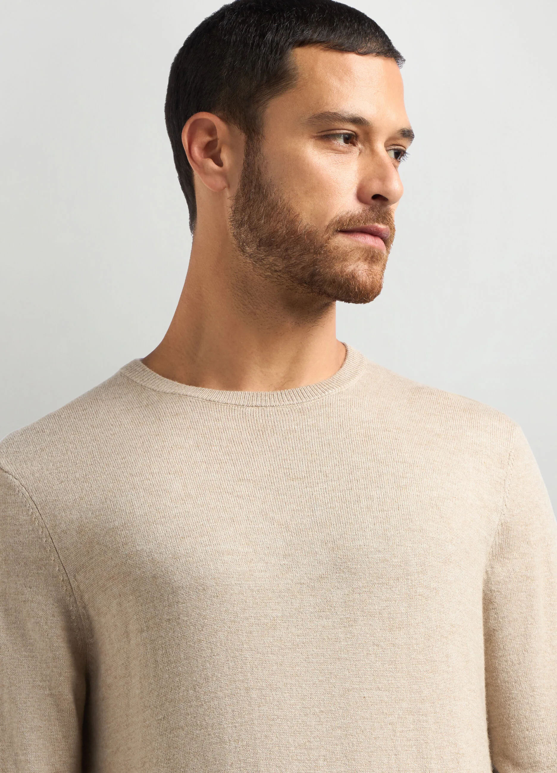 J. HART & BROS  Maglione girocollo misto lana e cashmere uomo