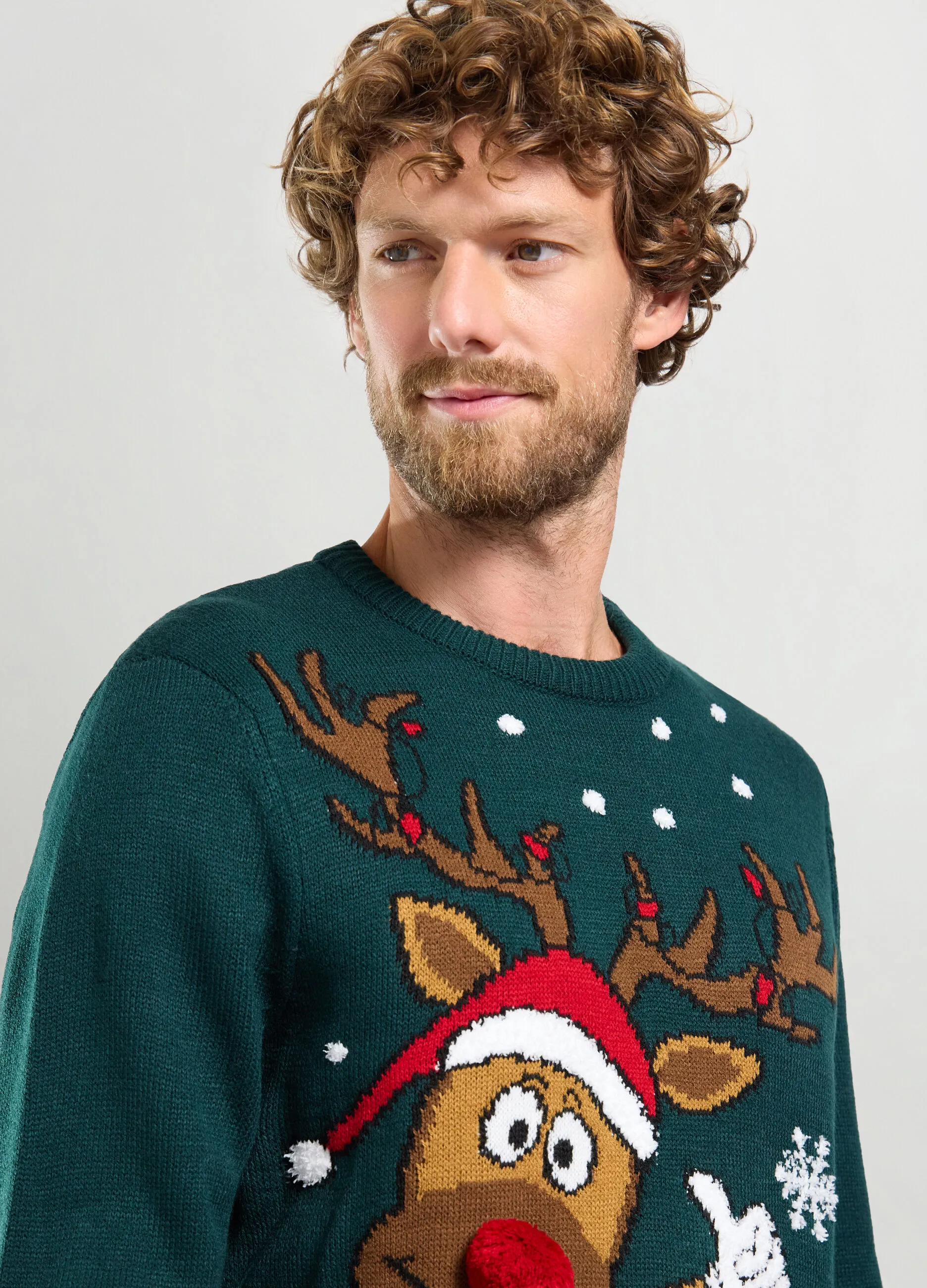 J. HART & BROS  Maglione natalizio girocollo uomo