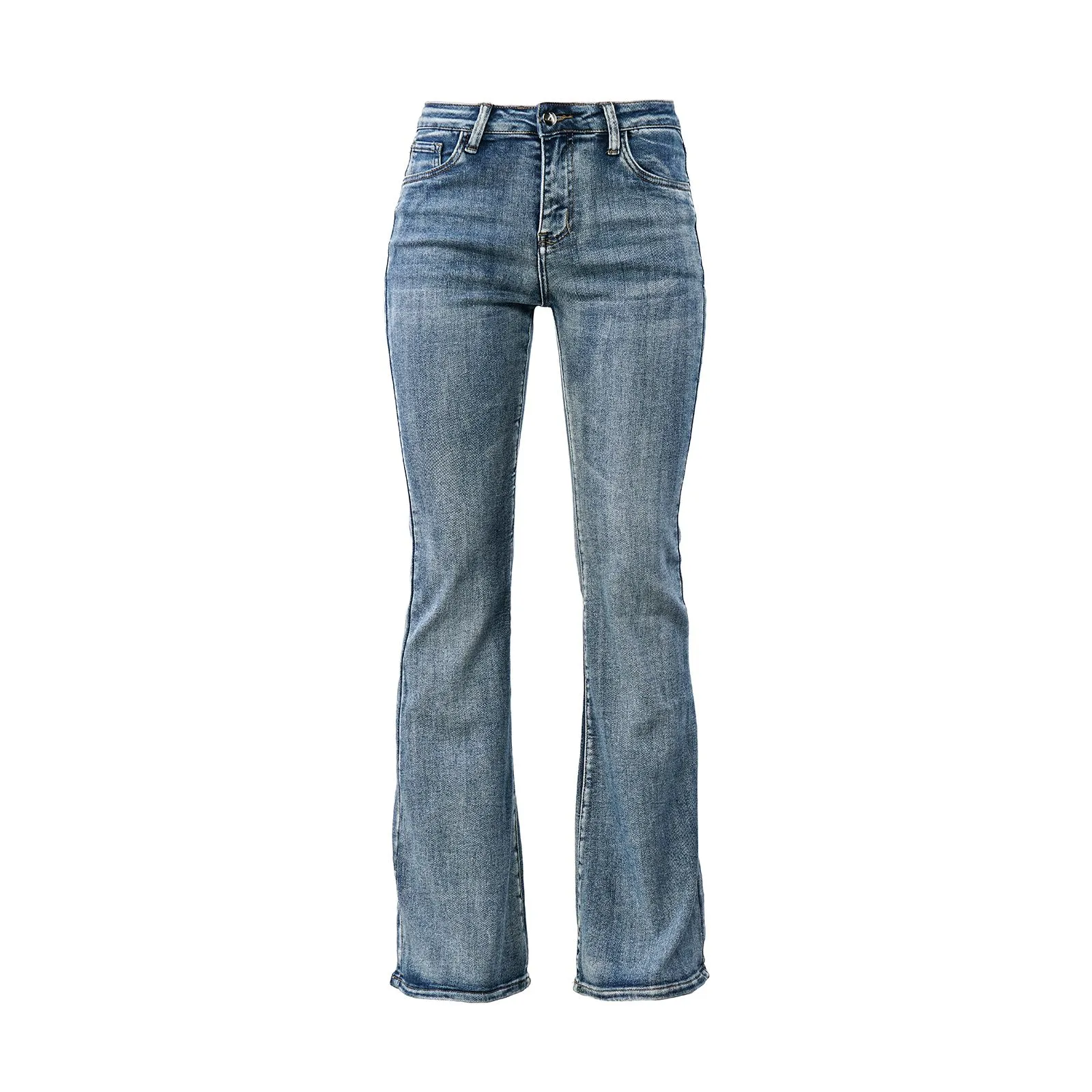 Jeans azzurri a zampa con tasche