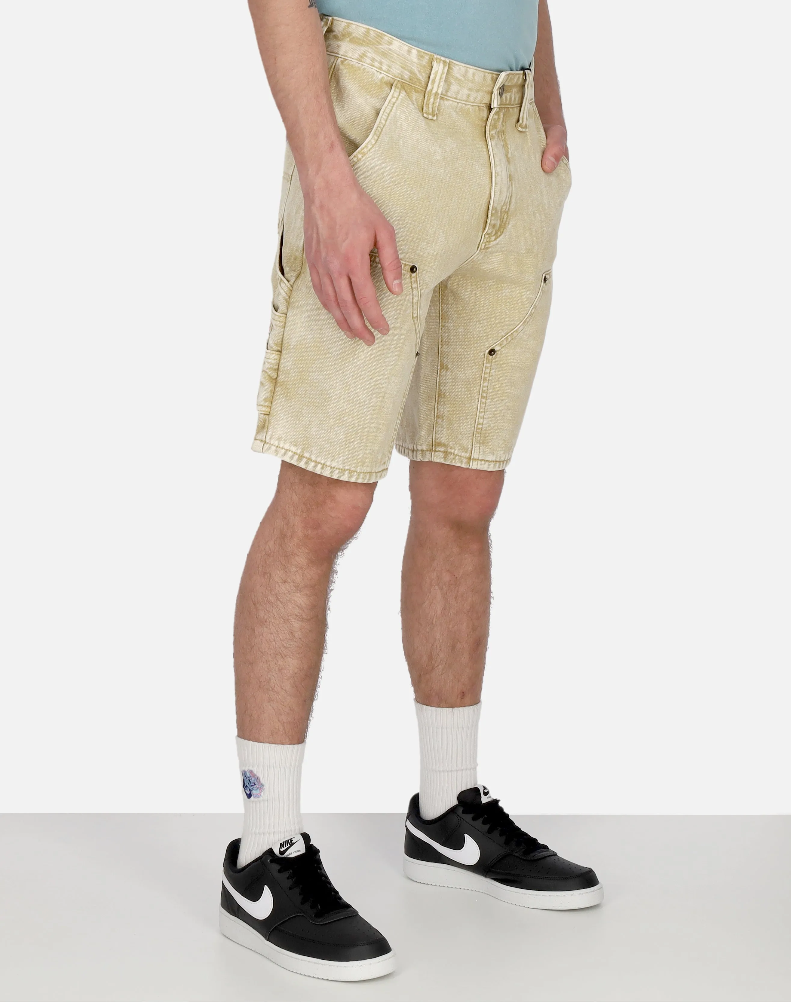 Jeans Corto Uomo Go Aged Carpenter Short Go Aged White