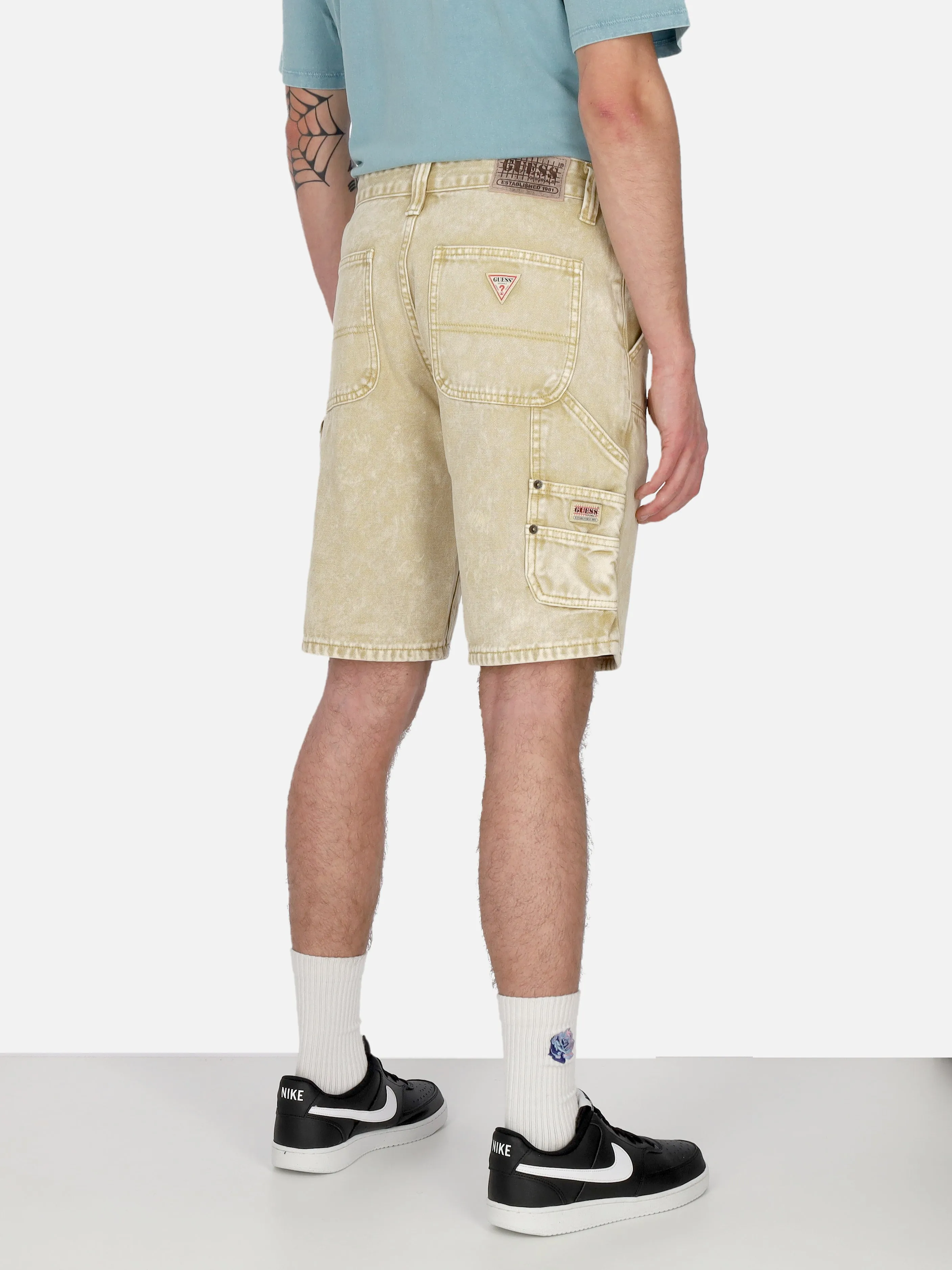 Jeans Corto Uomo Go Aged Carpenter Short Go Aged White
