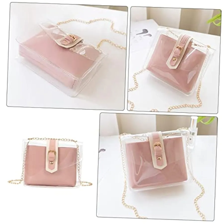 KOMBIUDA 1 Set Borsa A Tracolla Trasparente Borsa A Tracolla Trasparente Borse Trasparenti Per Le Donne Borse Trasparenti Per Le