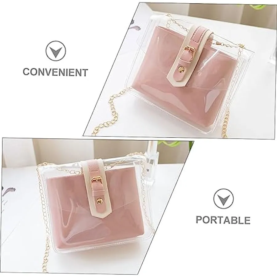 KOMBIUDA 1 Set Borsa A Tracolla Trasparente Borsa A Tracolla Trasparente Borse Trasparenti Per Le Donne Borse Trasparenti Per Le