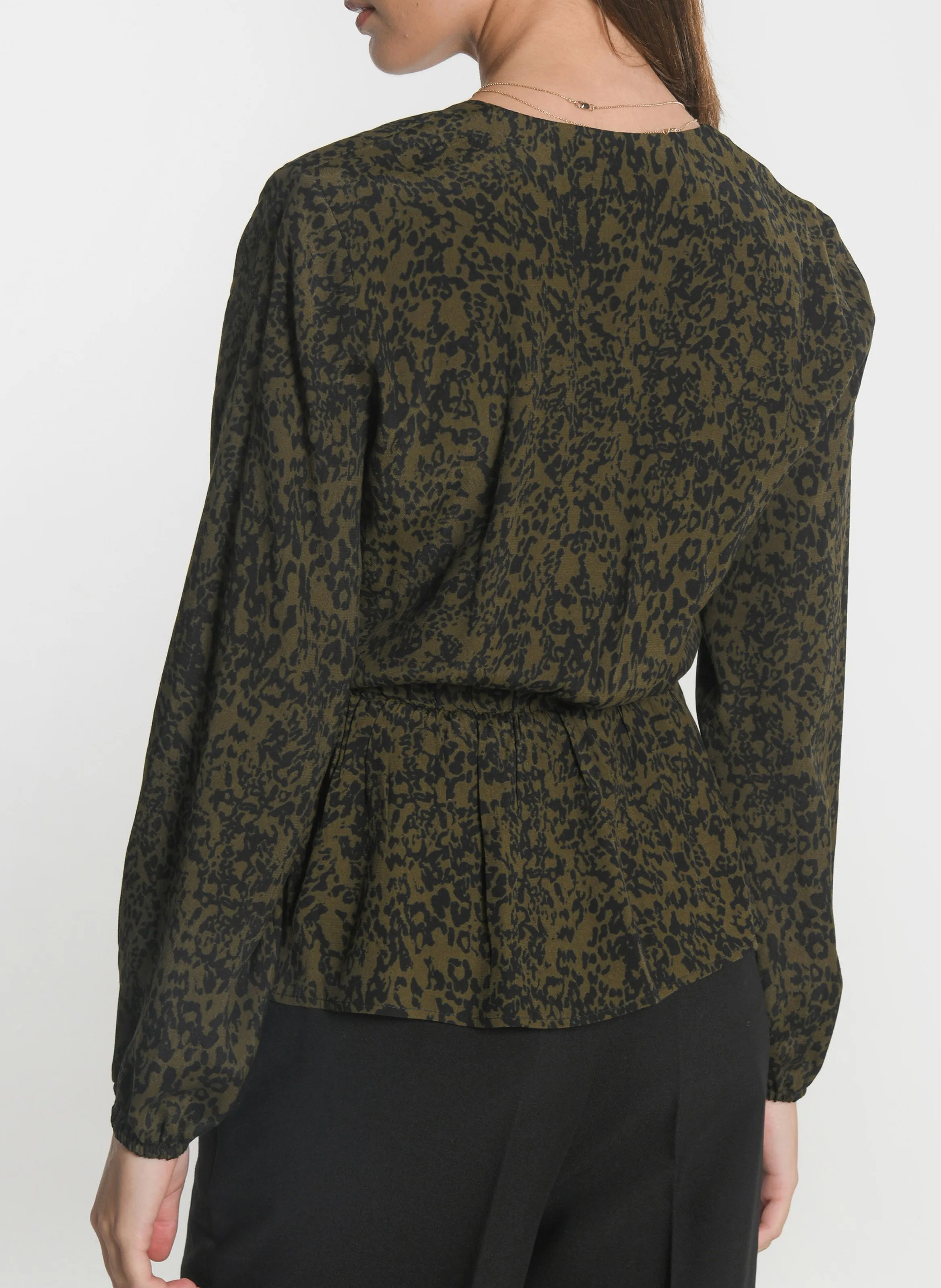  KOOKAI   VITTORIA - Blusa scollo a V stampata | Kaki