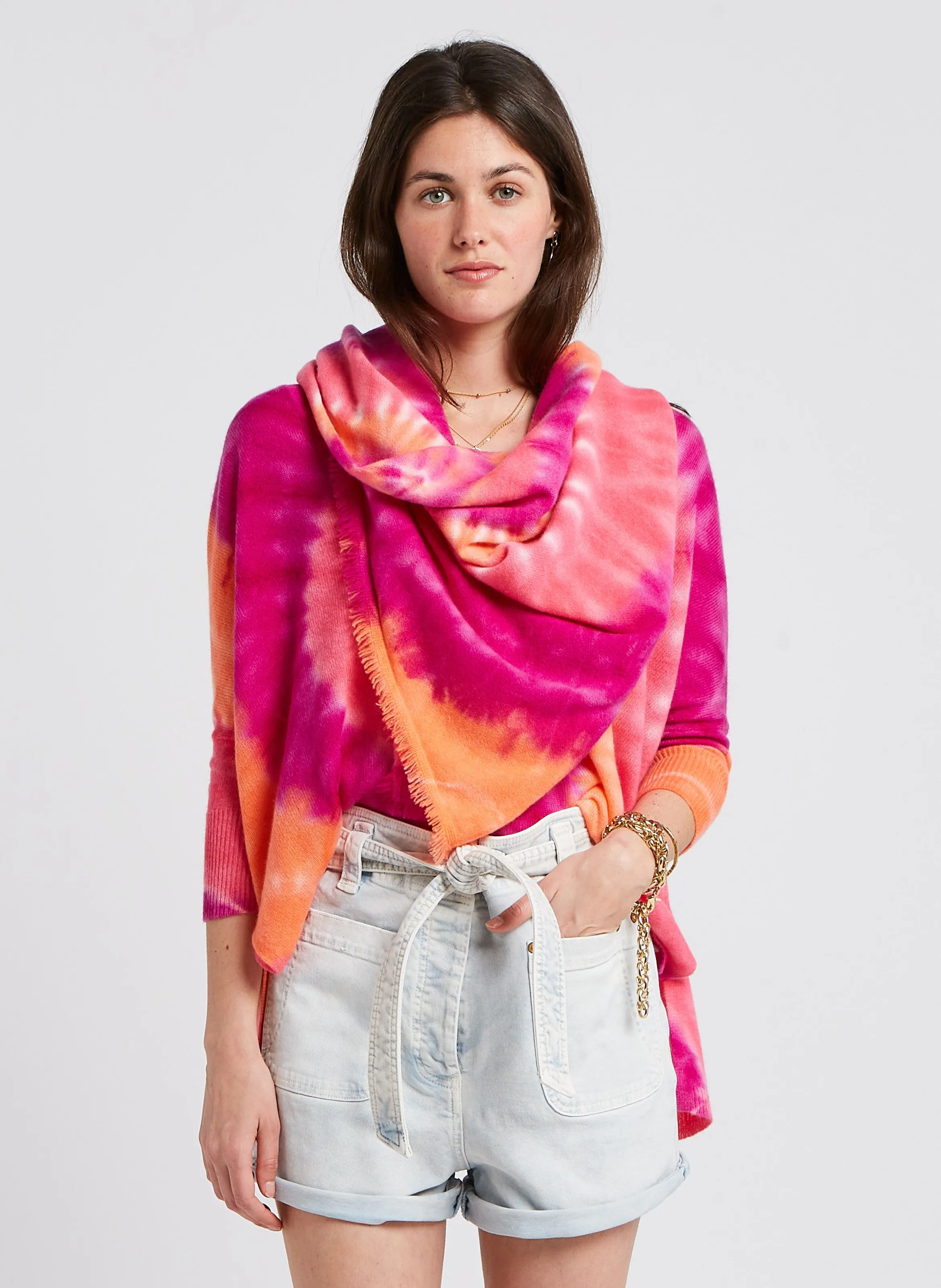  KUJTEN   MELA SUNNY - Maglione tie and dye in cashmere | Rosa
